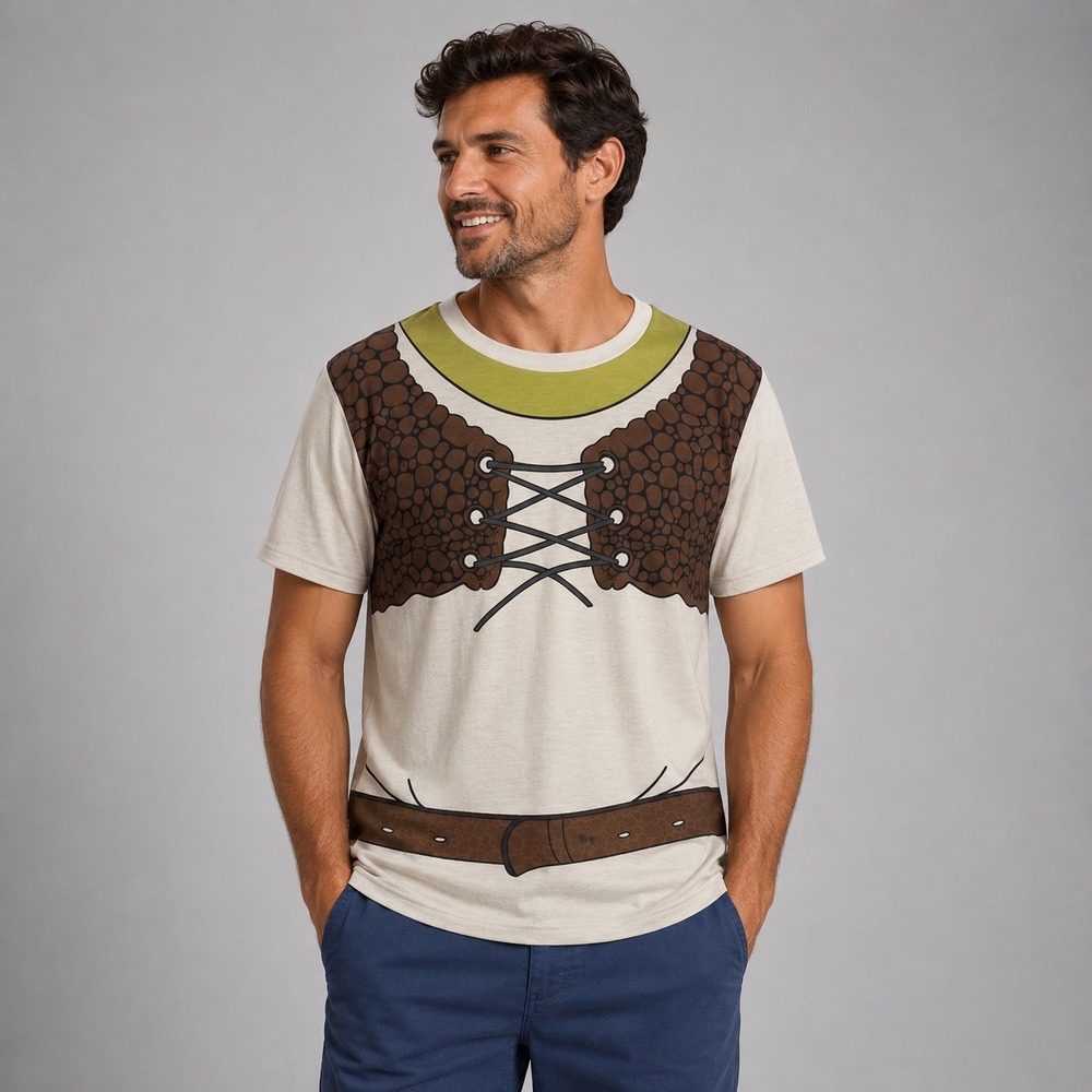 DreamWorks Shrek Costume Shirt Mens L 36/38 Ogre Halloween Movie Tee Cosplay Tee